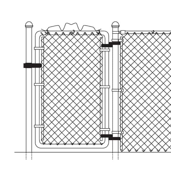 5-ft H x 3-1/2-ft W Galvanized Steel Walk-thru Chain Link Fence Gate with Mesh Size 2.375-in