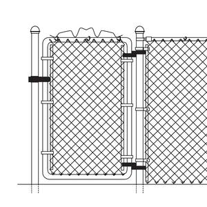 thumbnail image 2 of 3'6 X 3'3 Flat Top Gray Galvanized Chain Link Fencing System Wide Walk Gate 2 of 6