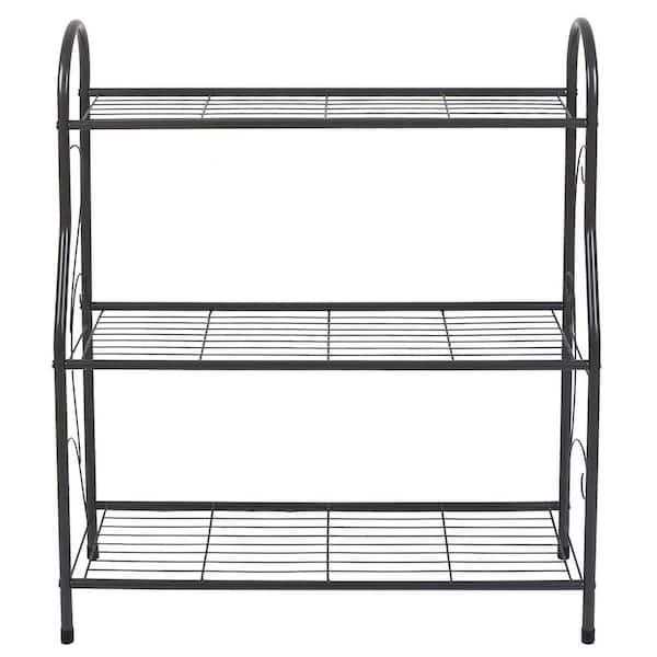 3-Tier Plant Stand Shelf Flower Pot Holder Display Rack 88 lbs. Utility Storage Organizer, Metal