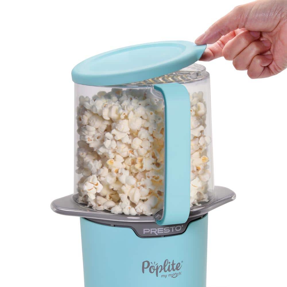 Aqua Compact Hot Air Popcorn Popper with Serving Bowl