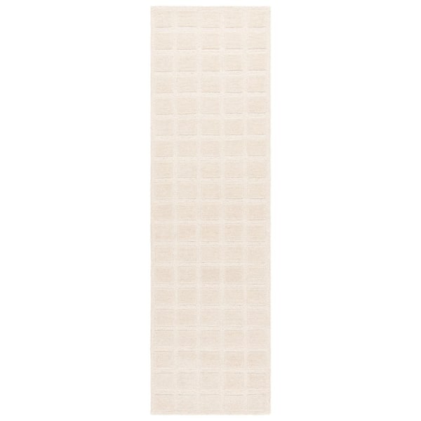 SAFAVIEH Genre 2 ft. x 8 ft. Beige Solid Geometric Tile Runner Rug