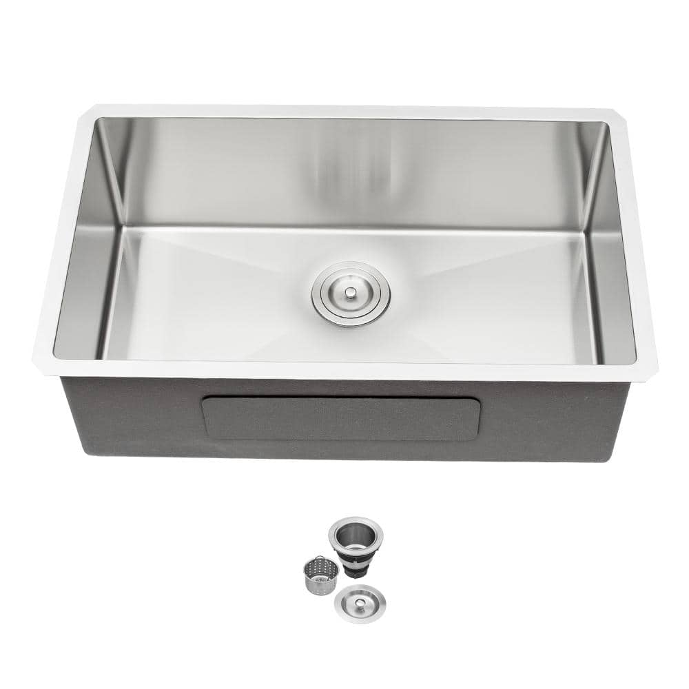 33 Inch Undermount Single Bowl 16-Gauge Stainless Steel Workstation Kitchen Sink with Accessories price history on PriceWatchPro