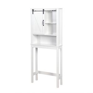 9.06 in. W x 27.16 in. D x 67 in. H White MDF Freestanding Linen Cabinet with Adjustable Shelves
