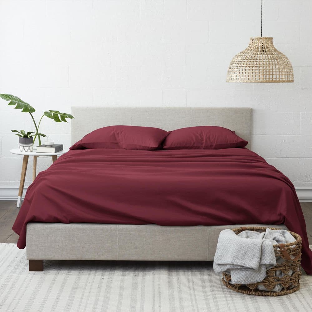King Burgundy Ultra Soft Microfiber Sheet Set