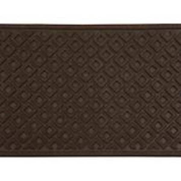 Double Square Walnut 2 ft x 3 ft synthetic fiber Door Mat Area Rug
