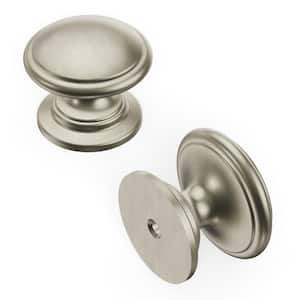Williamsburg Collection 1-1/4 in. Dia Satin Nickel Finish Cabinet Door and Drawer Knob (10-Pack)