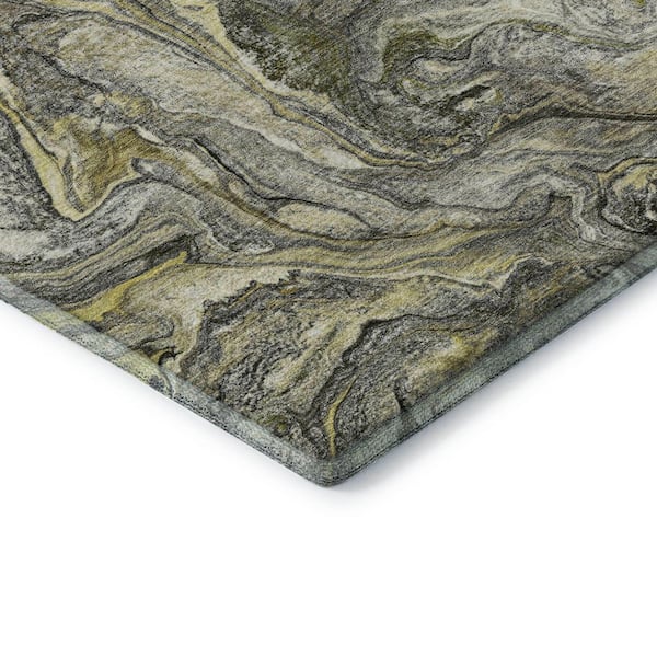 Mayfield Premium Machine Washable Abstract AMF2017 Pewter 10 ft. x 14 ft. Area Rug