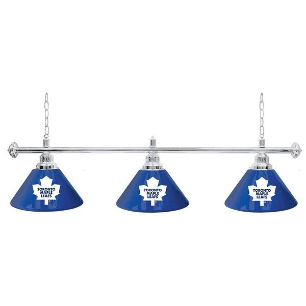 Trademark Global NHL Toronto Maple Leafs 60 in. Three Shade Gold Hanging Billiard Lamp