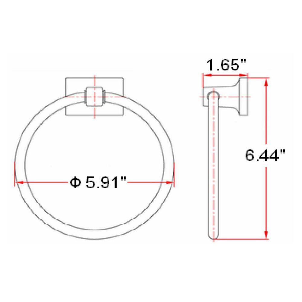 Millbridge Polished Chrome Wall Mounted Towel Ring