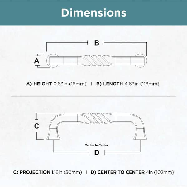 4 Iron Craft Bin Pull Tumbled Pewter - D. Lawless Hardware