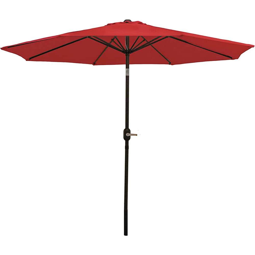 9 Foot Outdoor Patio Umbrella - Push-Button Tilt & Crank Patio Table Umbrel
