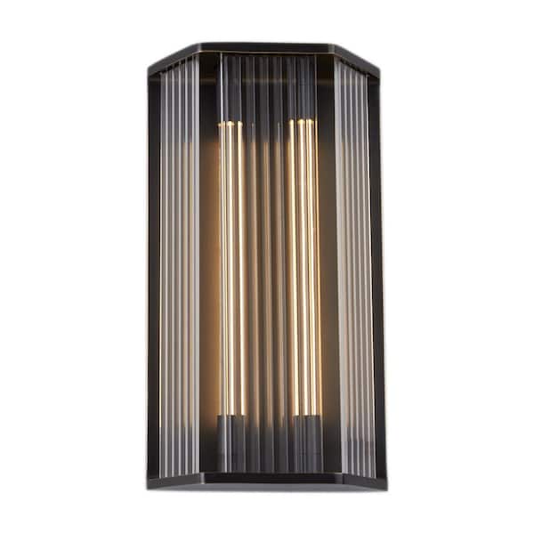ALORA Sabre 16-in 1 Light 14-Watt Ribbed Glass/Urban Bronze Integrated LED Vanity Light