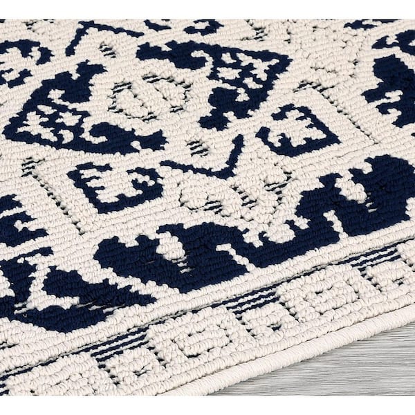 Non-Shedding in Blue and Gray 8 ft. x 10 ft. 2 in. Abstract Indoor Area Rug