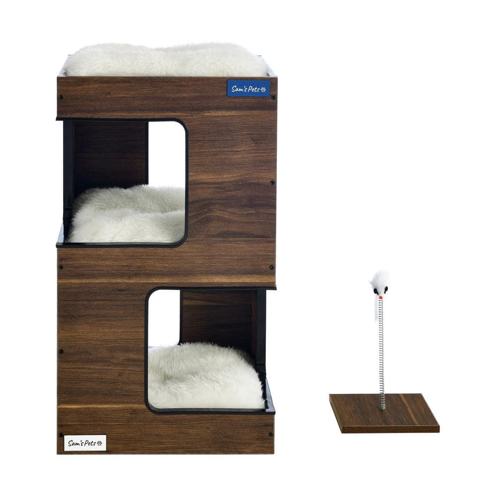 23.5 in. Escher Cat Tree in Dark Walnut