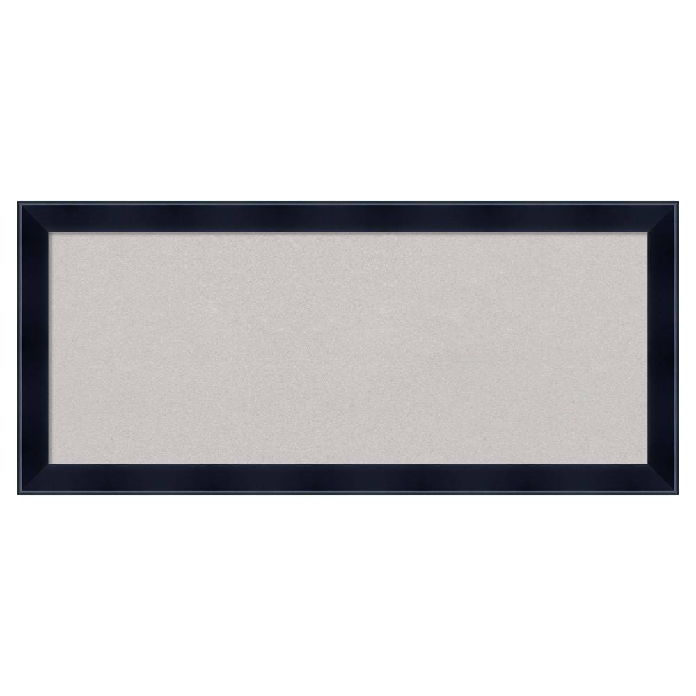 Amanti Art Madison Black Wood Framed Grey Corkboard 32 in. x 14 in
