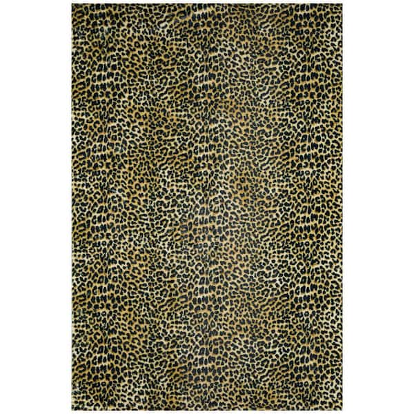 8 X 10 Gold Animal Print Runner Rug