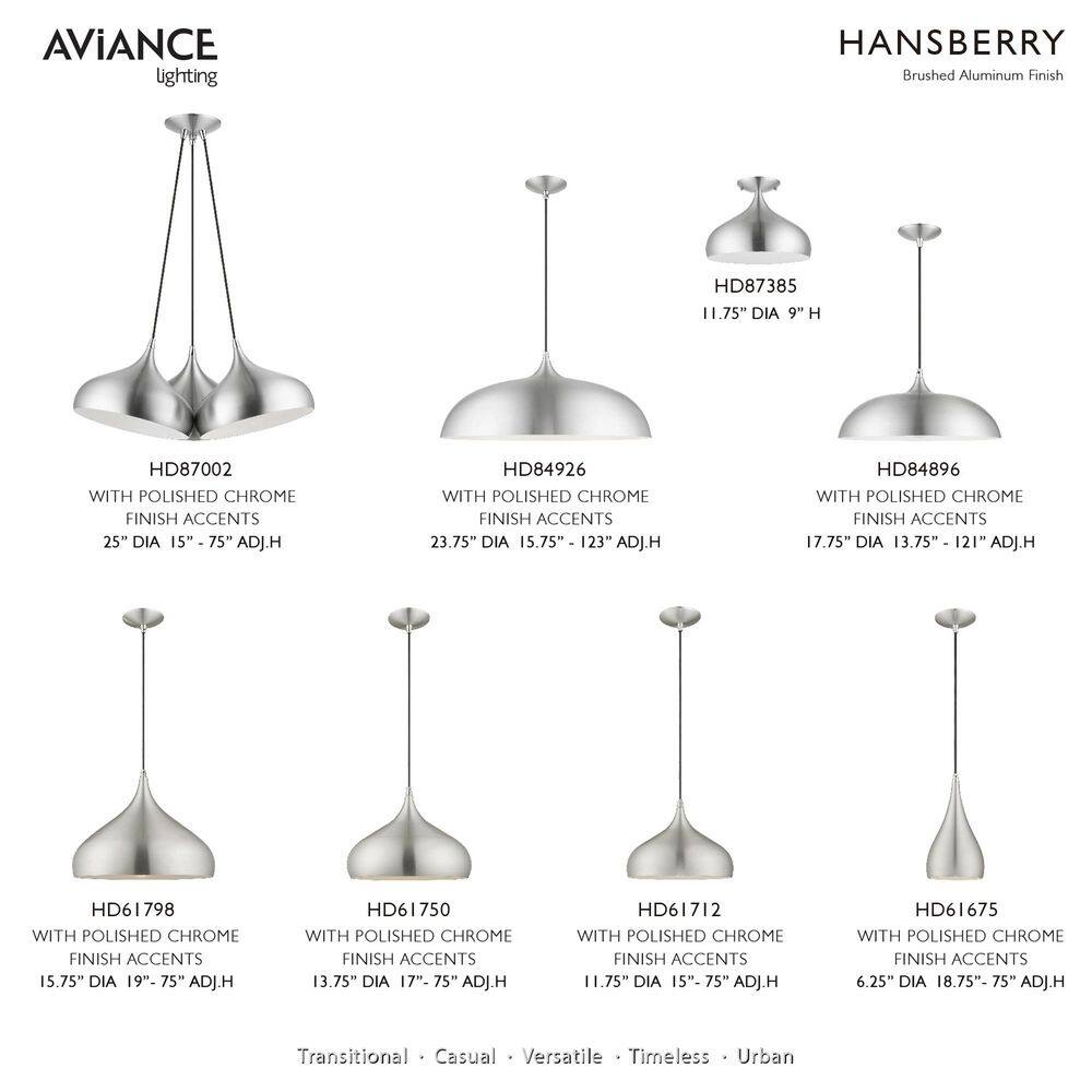 Elegant Mini Spades Pendant Light in Brushed Aluminum
