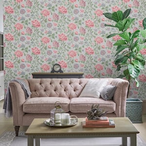 Tapestry Floral Slate Grey Non Woven Unpasted Removable Strippable Wallpaper