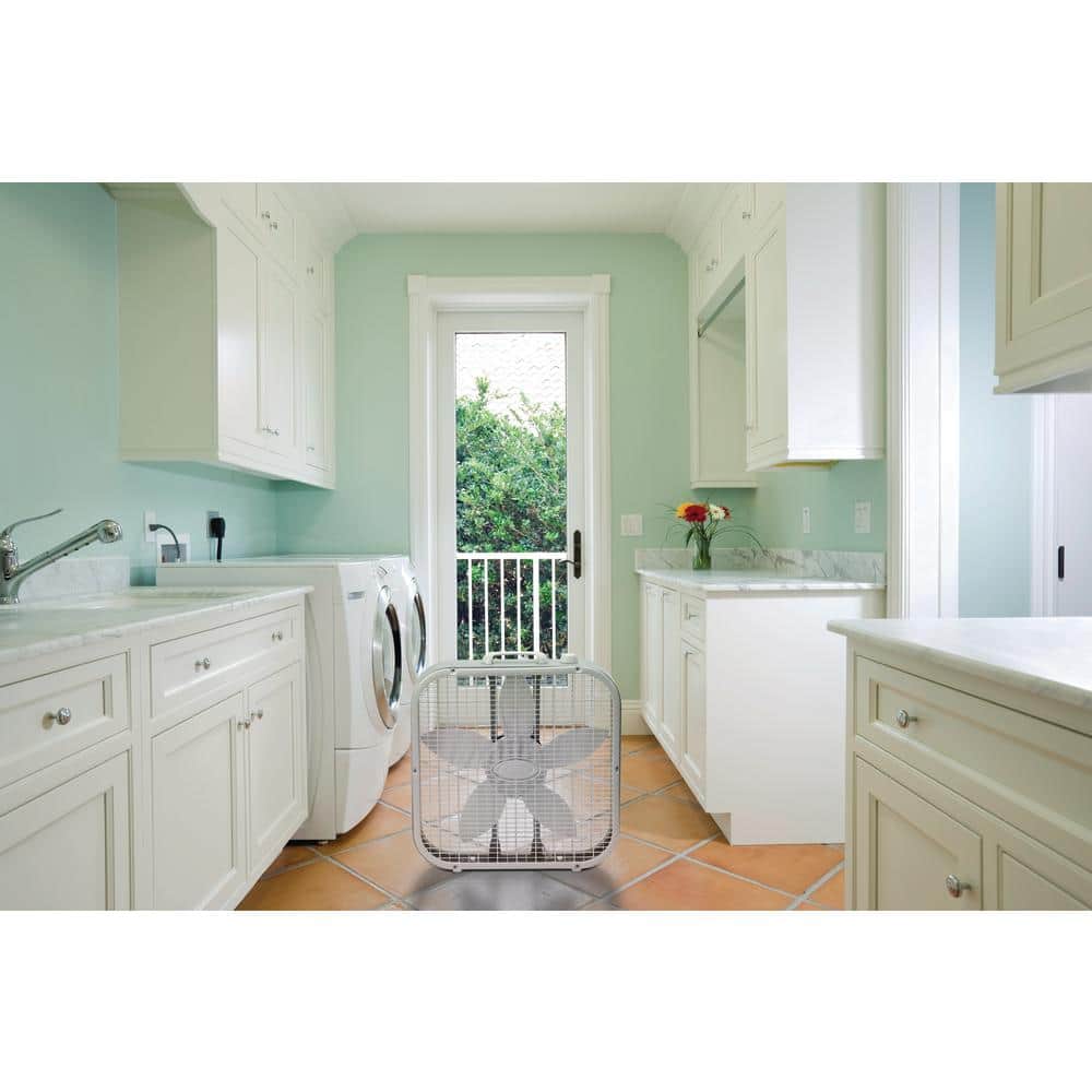 20 in. 3 Speed White Box Fan with Save-Smart Technology for Energy Efficiency - Picture 5 of 6