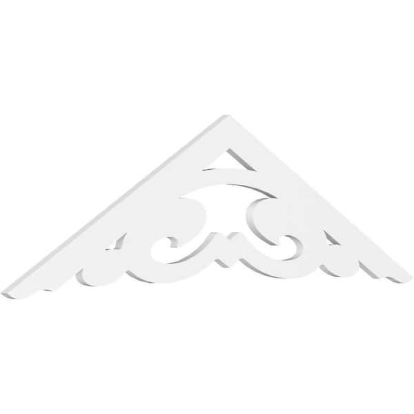 Ekena Millwork Preston 1 in. D x 17-1/2 in. W x 60 in. L Signature Urethane Gable Pediment
