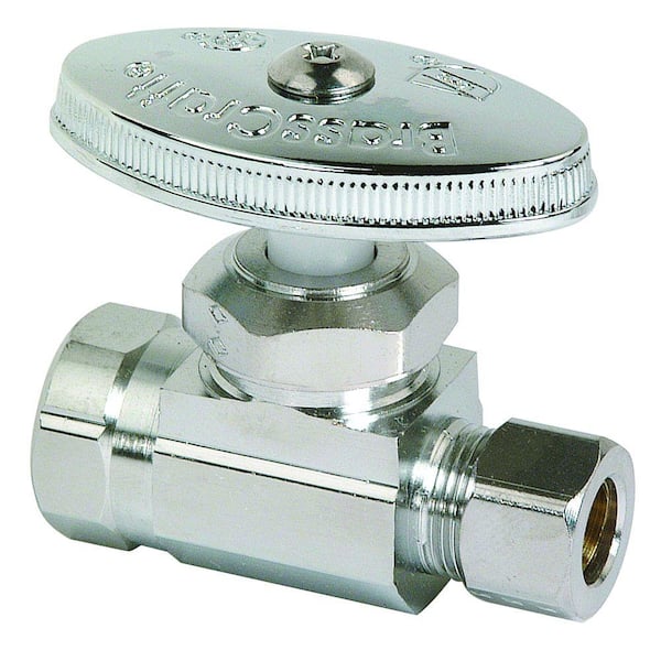 BrassCraft 3/8 in. FIP Inlet x 3/8 in. Compression Outlet Multi-Turn Straight Valve