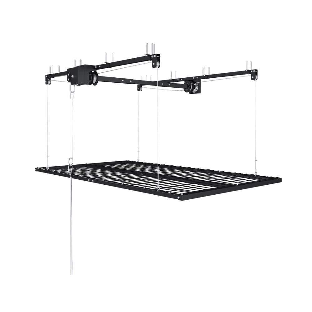 107.87 in. W x 143.7 in. H x 59.8 in. D Black Carbon Steel Adjustable Height Overhead Garage Storage with Safety Lock price history on PriceWatchPro