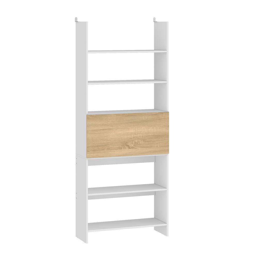 78-inch Tall Bookcase, Modern 6-Tier White Library Bookshelf with Storage Shelves, Open Bookcases Wood Display Shelves