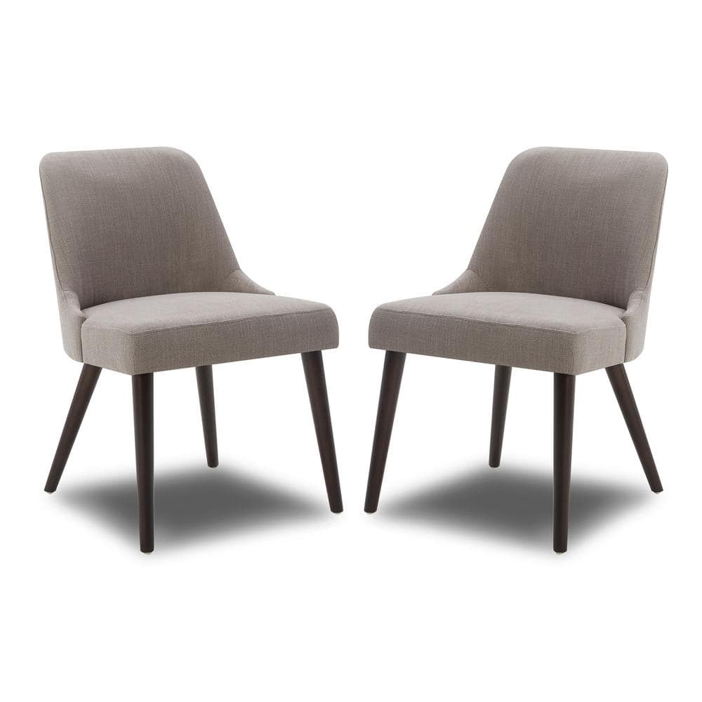 Spruce & Spring Leo Flint Gray Solid Wood Dining Chairs with Fabric ...