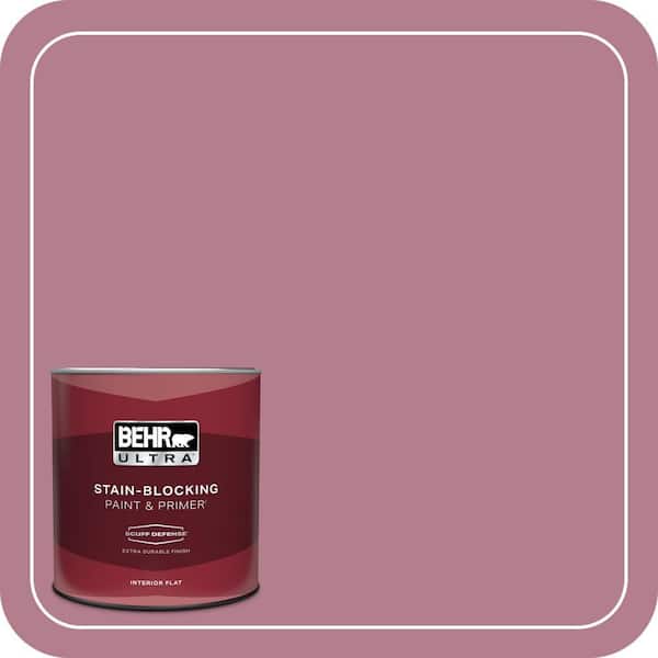 BEHR ULTRA 1 qt. #100D-4 Degas Pink Extra Durable Flat Interior Paint & Primer
