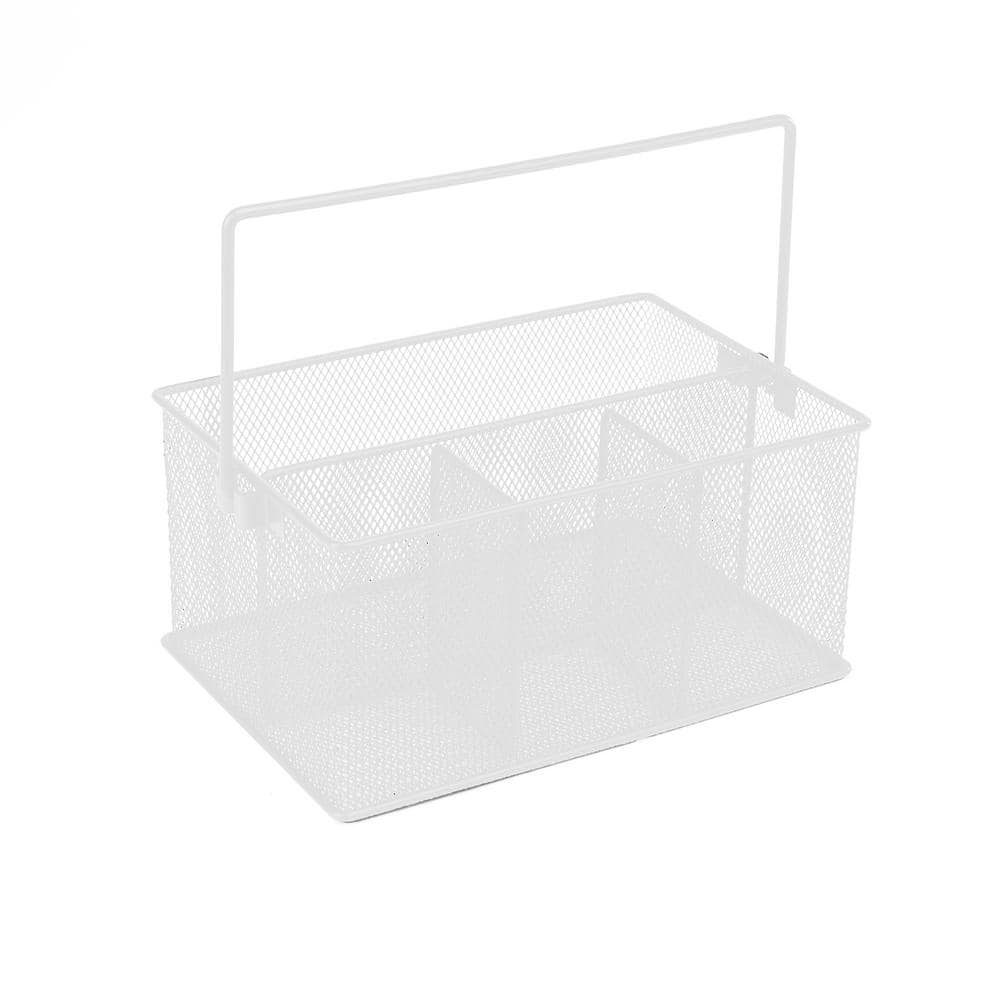 2-Pack White Storage Bin with Bamboo Lid, 8.5L, Sold by at Home