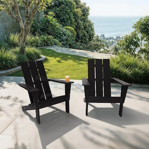 Arcadia Black Patio Outdoor Patio Adirondack Chair (Set of 2)