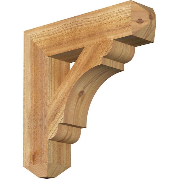 Ekena Millwork 4 in. x 18 in. x 18 in. Western Red Cedar Olympic Craftsman Rough Sawn Bracket