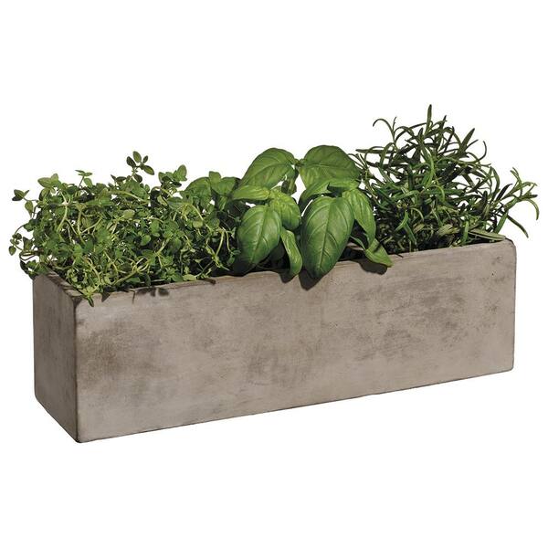 Enjoy the simple life garden cement planter for herbs or