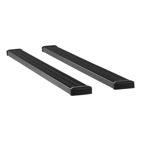 Luverne Grip Step Black Aluminum 98-In Wheel to Wheel Running Boards, Select Ford F-150 Regular Cab 8' Bed, Extended 6'6"