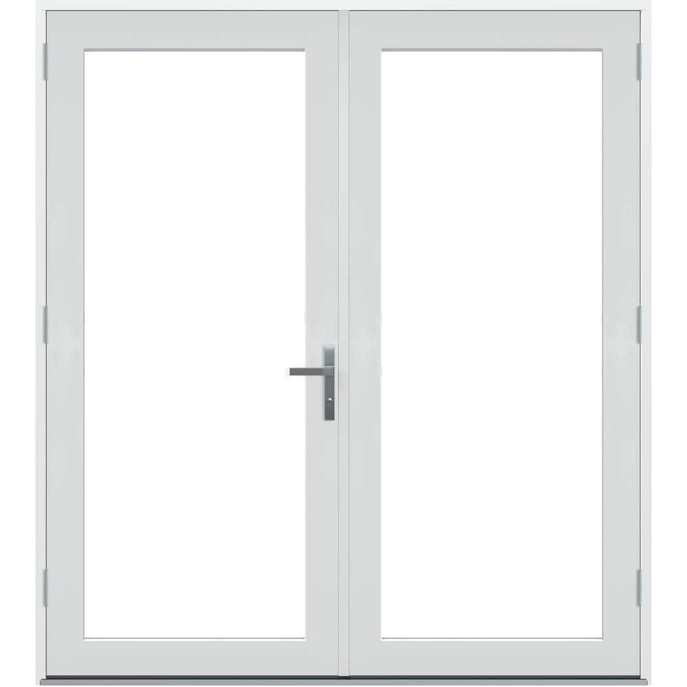 72 in. x 80 in. F4500 Right-Hand/Outswing White Fiberglass French Patio Door w/ Low-E Glass and Nickel Handle price history on PriceWatchPro