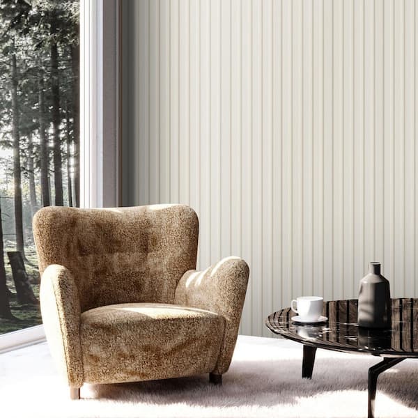 Wood Slat Acoustic Panels 0.35 in. H x 6.54 in. W Slatwall Panels in White 8-Packs WPC Accent Wooden Wall Panels