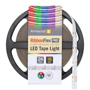 RibbonFlex Pro 24-Volt RGB+W COB 16.4 ft. Hardwired Dimmable Cuttable Color-Changing Integrated LED Strip Light Tape