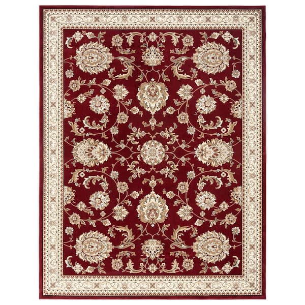 PRIVATE BRAND UNBRANDED Bazaar Scarlet Red/Ivory 8 ft. x 10 ft