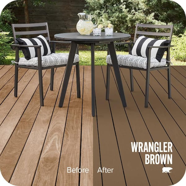1 qt. #SC-109 Wrangler Brown Solid Color Waterproofing Exterior Wood Stain and Sealer