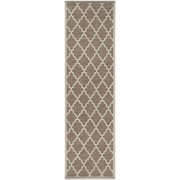 Couristan Monaco Ocean Port Taupe-Sand 2 ft. x 8 ft. Indoor/Outdoor Runner Rug