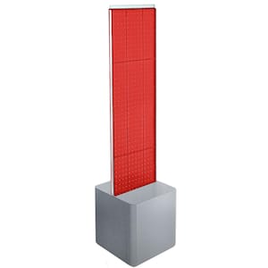 49 in. H x 13.5 in. W 2-Sided Pegboard Floor Display on Silver Studio Base