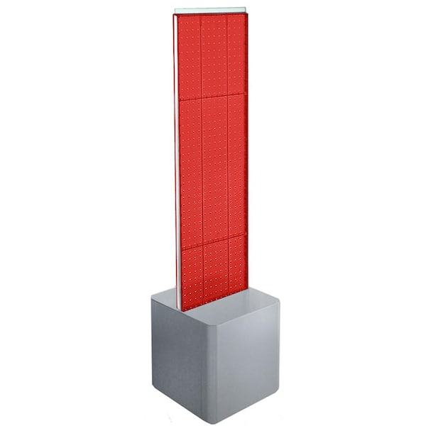 Azar Displays 49 in. H x 13.5 in. W 2-Sided Pegboard Floor Display on Silver Studio Base