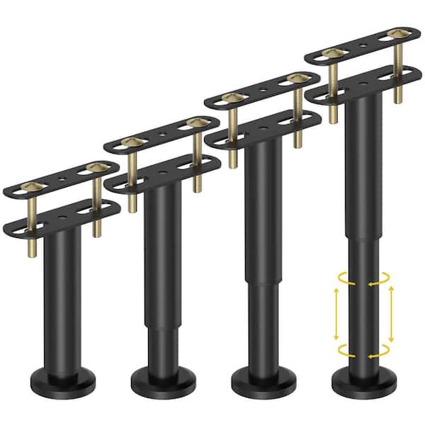 5.9-10.5 in. Adjustable Height Bed Support Legs, Heavy Duty Metal Bed Replacement Legs Bed Slats Support Legs (4-Pack)