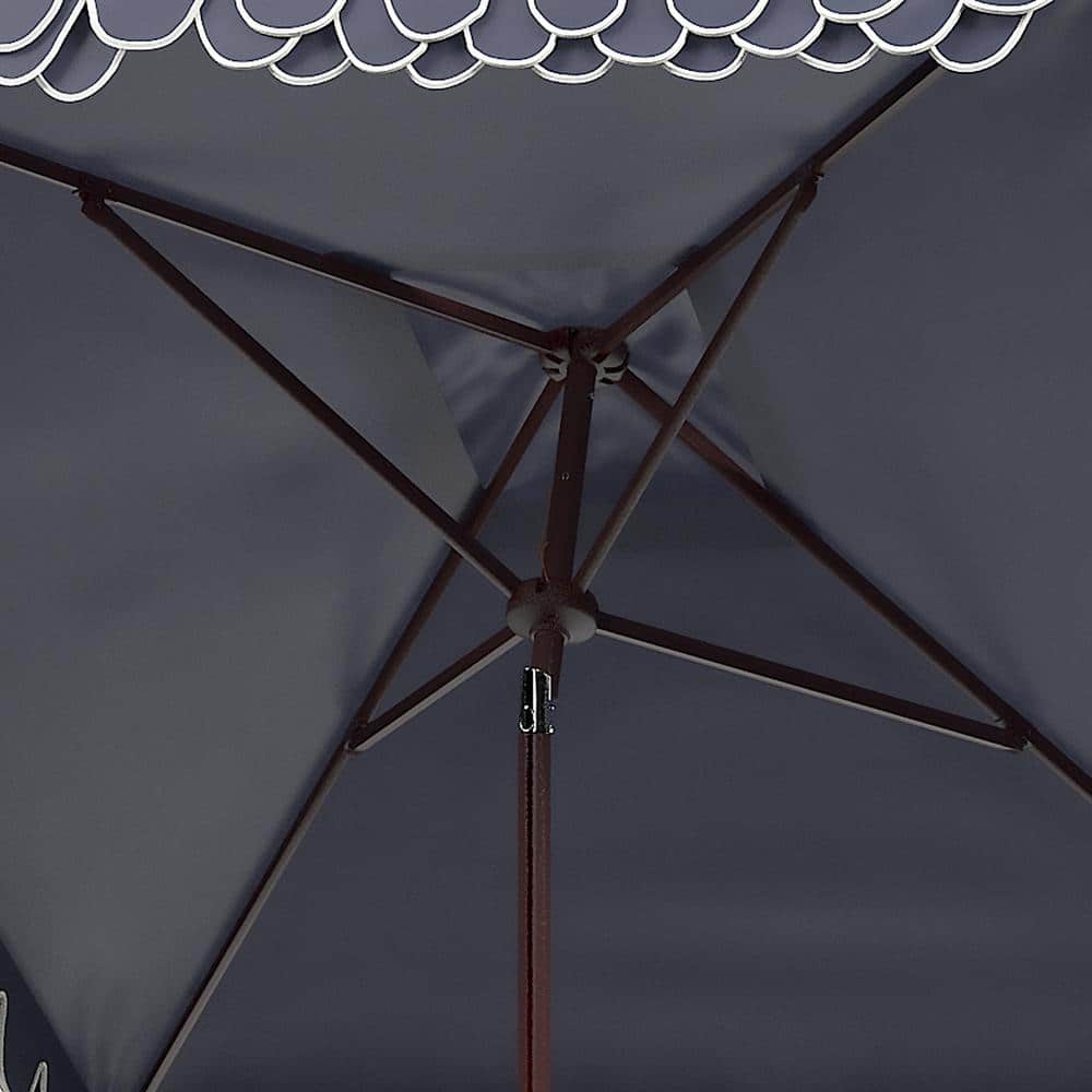 Elegant Navy and White 7.5 Ft Square Patio Umbrella with Valance