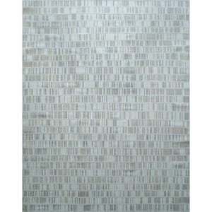 Ivory 10 ft. x 14 ft. Hand-Knotted Wool Geometric High Low Textured Rug Area Rug