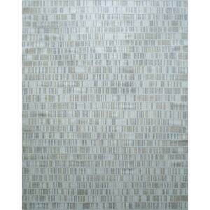 Ivory 9 ft. x 12 ft. Hand-Knotted Wool Geometric High Low Textured Rug Area Rug