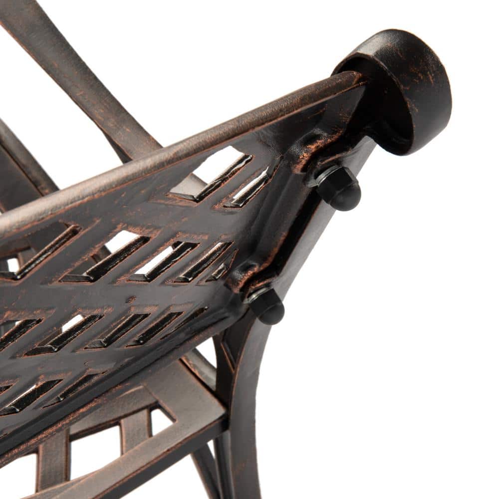 Antique Bronze Cast Aluminum Outdoor Patio Bench