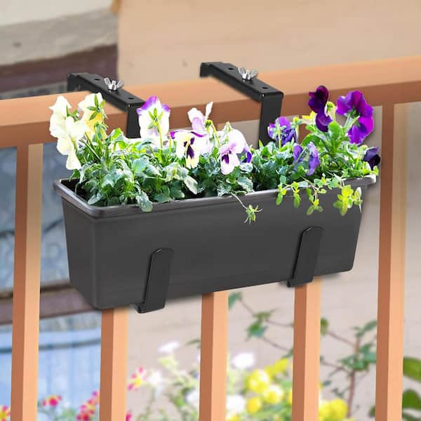 Adjustable Railing Plant Hangers RailScapes Indoor Outdoor Plant Hanger  Bloem Living