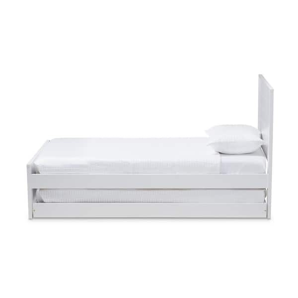 Baxton Studio Catalina White Twin Platform Bed with Trundle 143