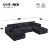 Nestfair 142 in. W Fully Compressed U-Shaped Corduroy Modular Sectional Sofa in. Black with Ottomans and No Assembly CSSGT728B